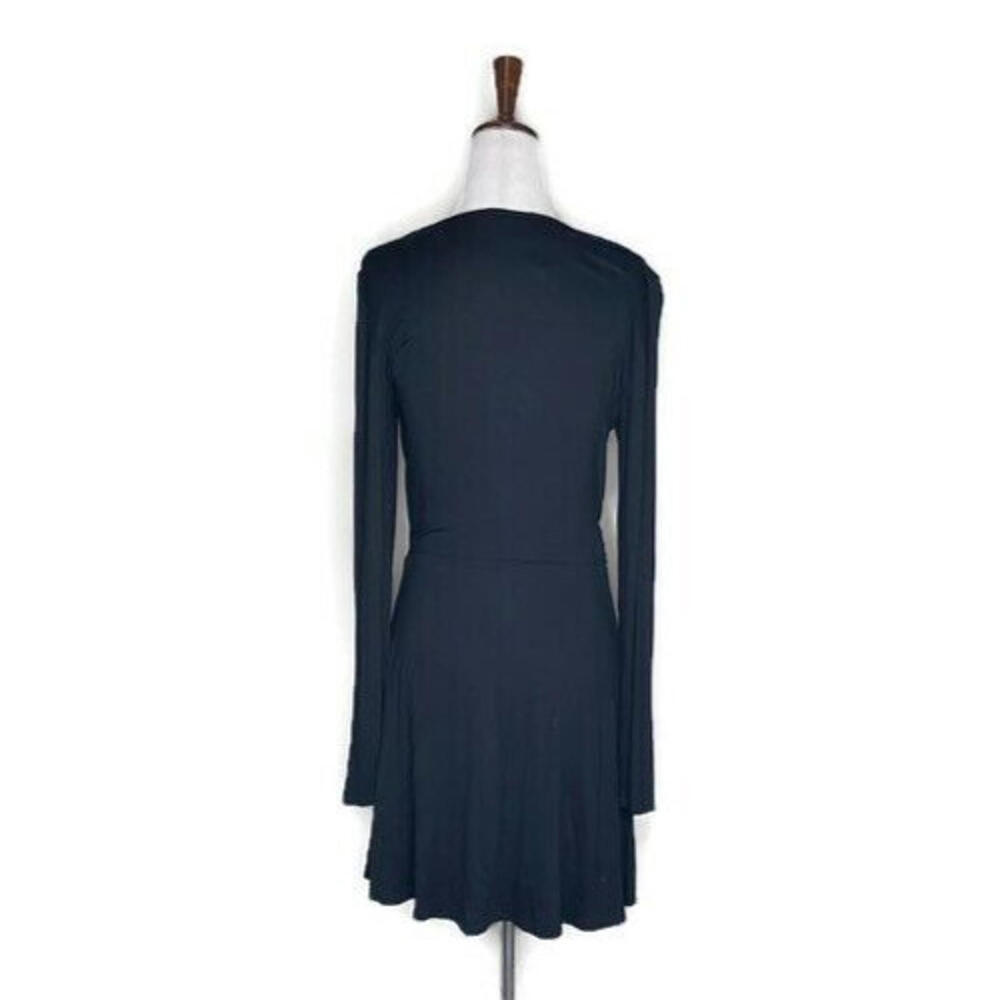 Free People Beach Vance Faux Wrap Keyhole Mini Dress Long Sleeve Knit Stretch M - Picture 4 of 6